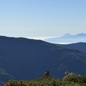 楽しくおしゃべりしてくれた開さんと後ろには富士山🗻