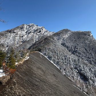 青ナギから阿弥陀岳。