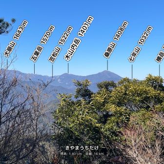 南尾根を下る　大崩山方面