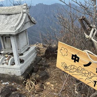 最近新調されたらしい中ノ岳看板
ここまでで、体も心もヘロヘロでした😅