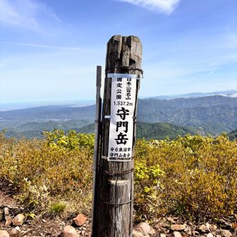 今年二回目の守門岳登頂　1537.2m
ここで休憩するが、虫が多すぎて早々に下山開始🏃‍➡️
