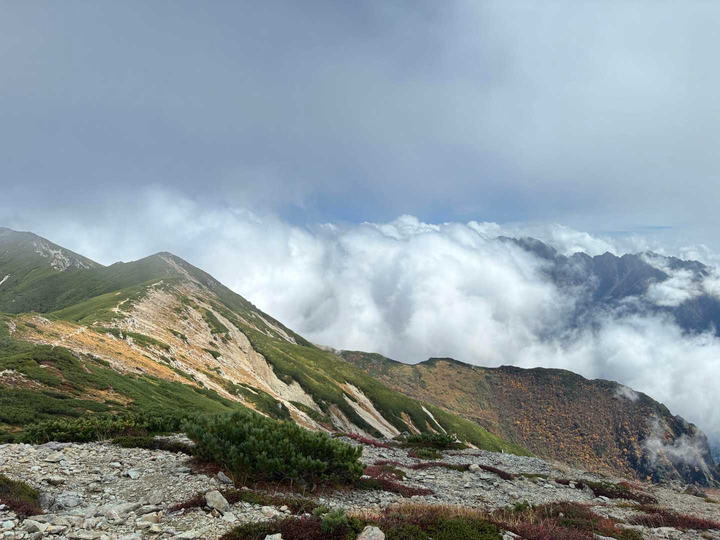抜戸岳-秩父平-大ノマ岳-大ノマ乗越-弓折岳-弓折乗越-小 縦走コースの写真