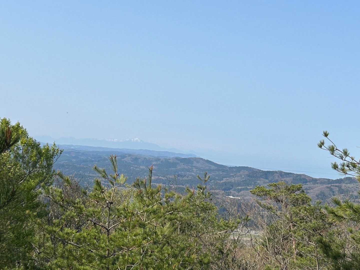 遠くに米山