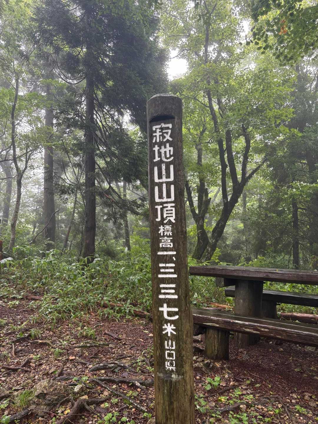 着きました。山口県最高峰です。眺望なし。