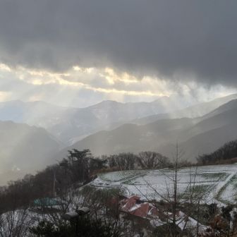 ほぼ駐車場🅿️まで
降りて〜
天気は急に変わる☁️
🥶💦さむ〜