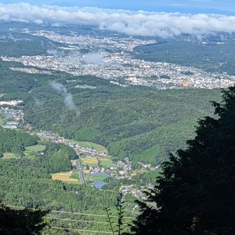 中津川の町並み。