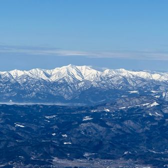山頂から朝日連峰