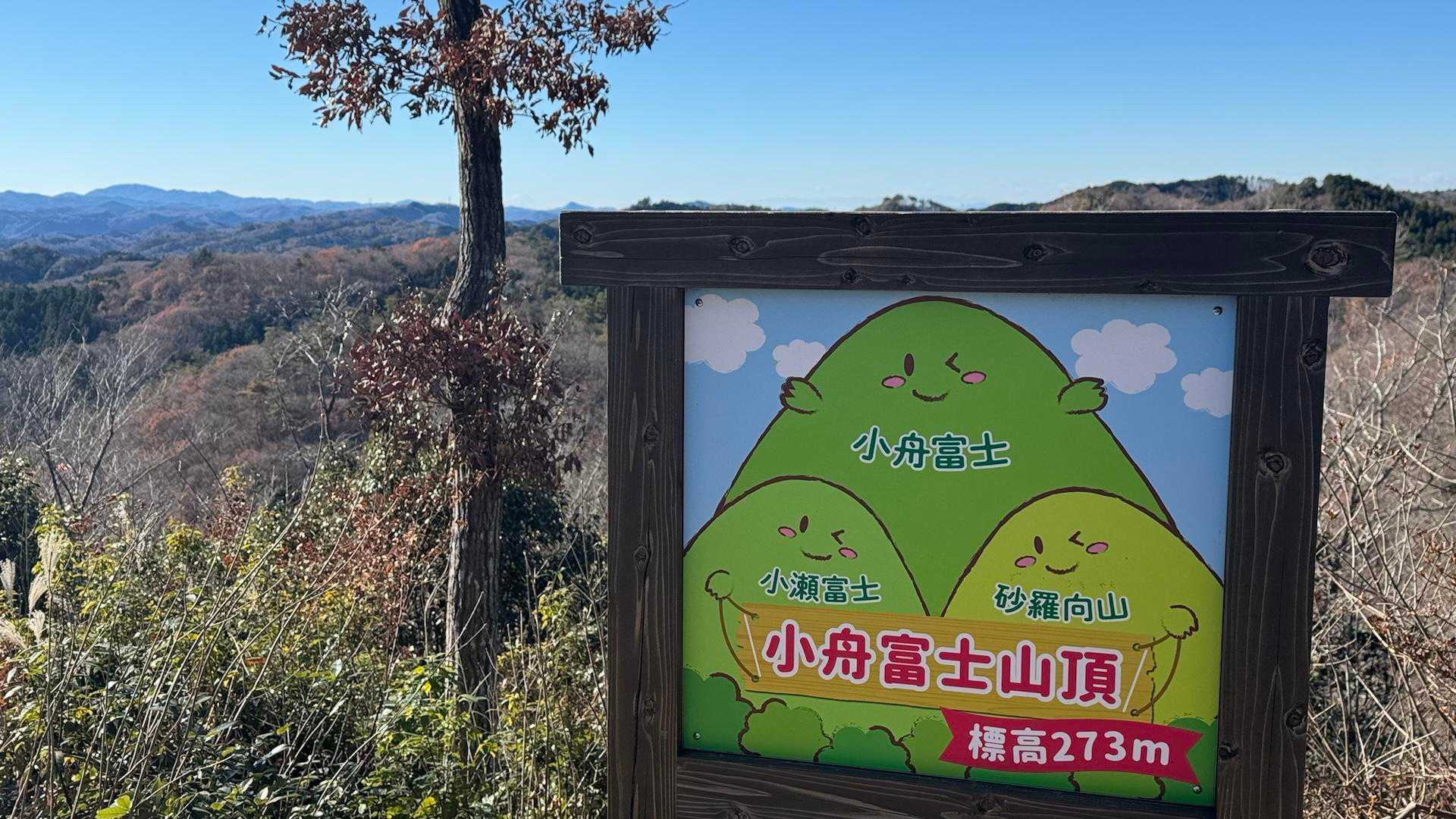 続いて小舟富士山頂到着
ここで100座達成⛰️
富士山が見えます👀
山名板のキャラがほんとかわいい🩷