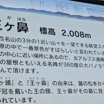 王ケ鼻　説明板
美ヶ原の中で　一番景色がすばらしい　所らしい