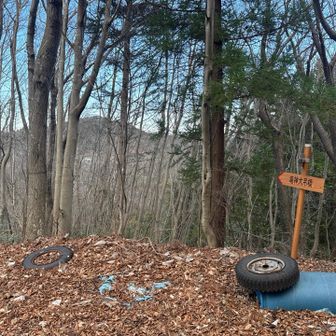 「ふっ、帰投する」

うーん…。
気持ちはわかるけど、この表記の先に道はなくて、ロードが巻いていく感じ💨
もーちょい道側に立て札🪧つけた方が…笑