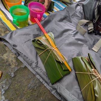 ちかさんがご用意してくれた、月桃の葉で包んだお弁当✨🌿