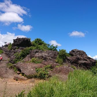 下山して、駐車場横にしし岩があります。
私の想像力ではどうしたら獅子になるのかわかりません。💦