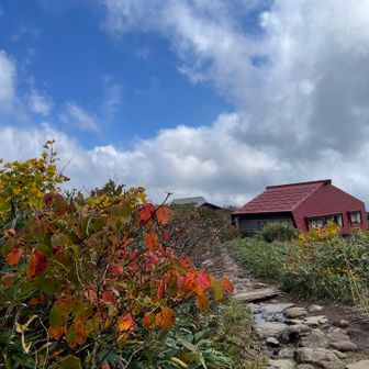 月山ペアリフト乗り場前の
休憩小屋