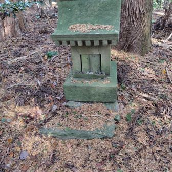 大峰山の山頂票が見つからず、祠はある。