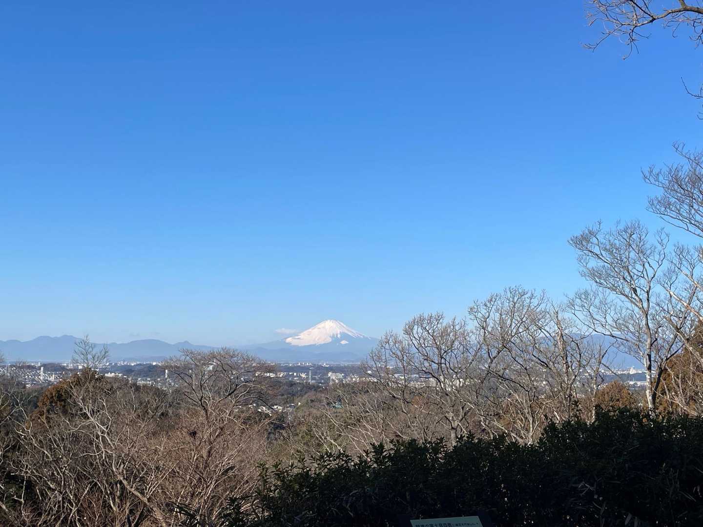 円海山からの富士山。
お散歩中の女性が「どこから見てもキレイなのよね」と。日頃、このハイキングコースを歩けるなんて羨ましい😆