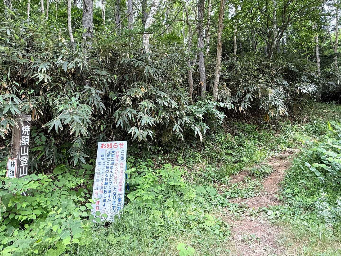 5分歩き焼額山登山口、右手から入ります