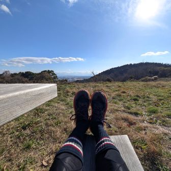 達成感に浸りながらストレッチ。