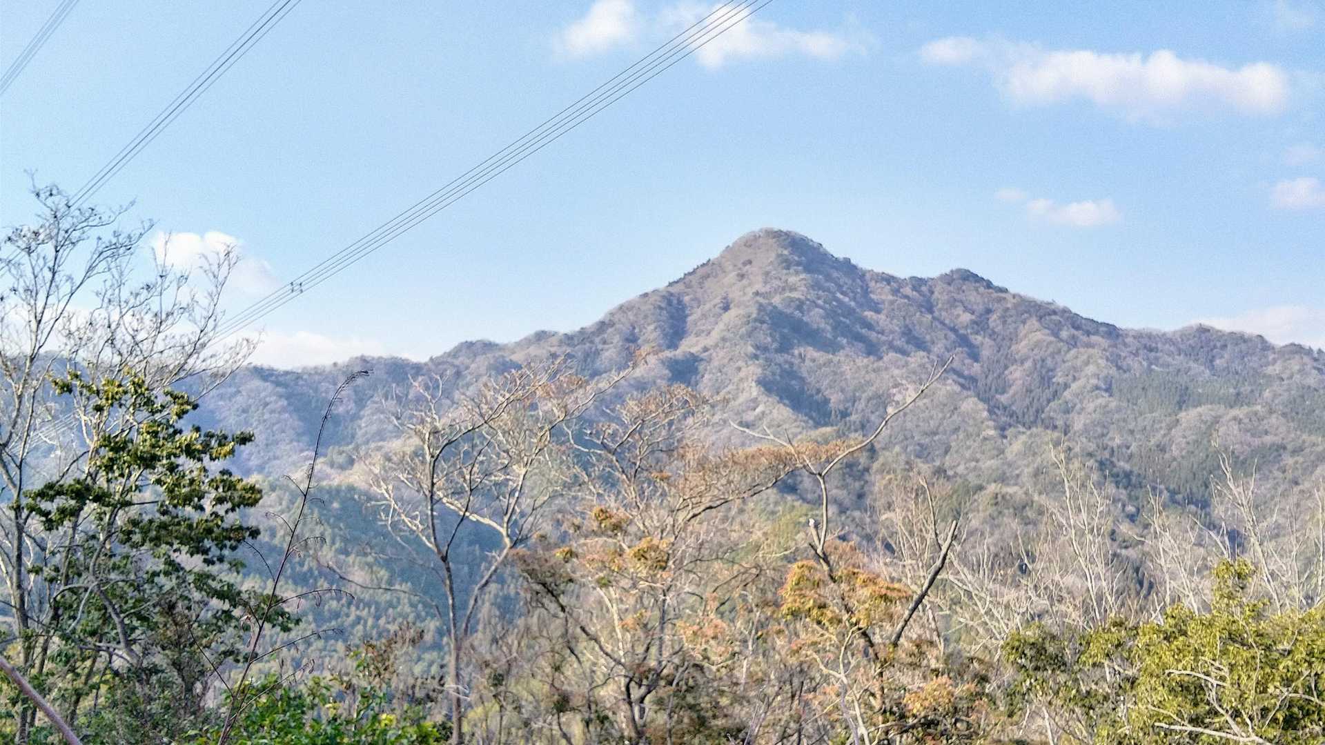 送電鉄塔からの明神山