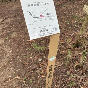 まだ新そうな比良比叡トレイルの道標も登場。登山届のQRコードまで付いてます
