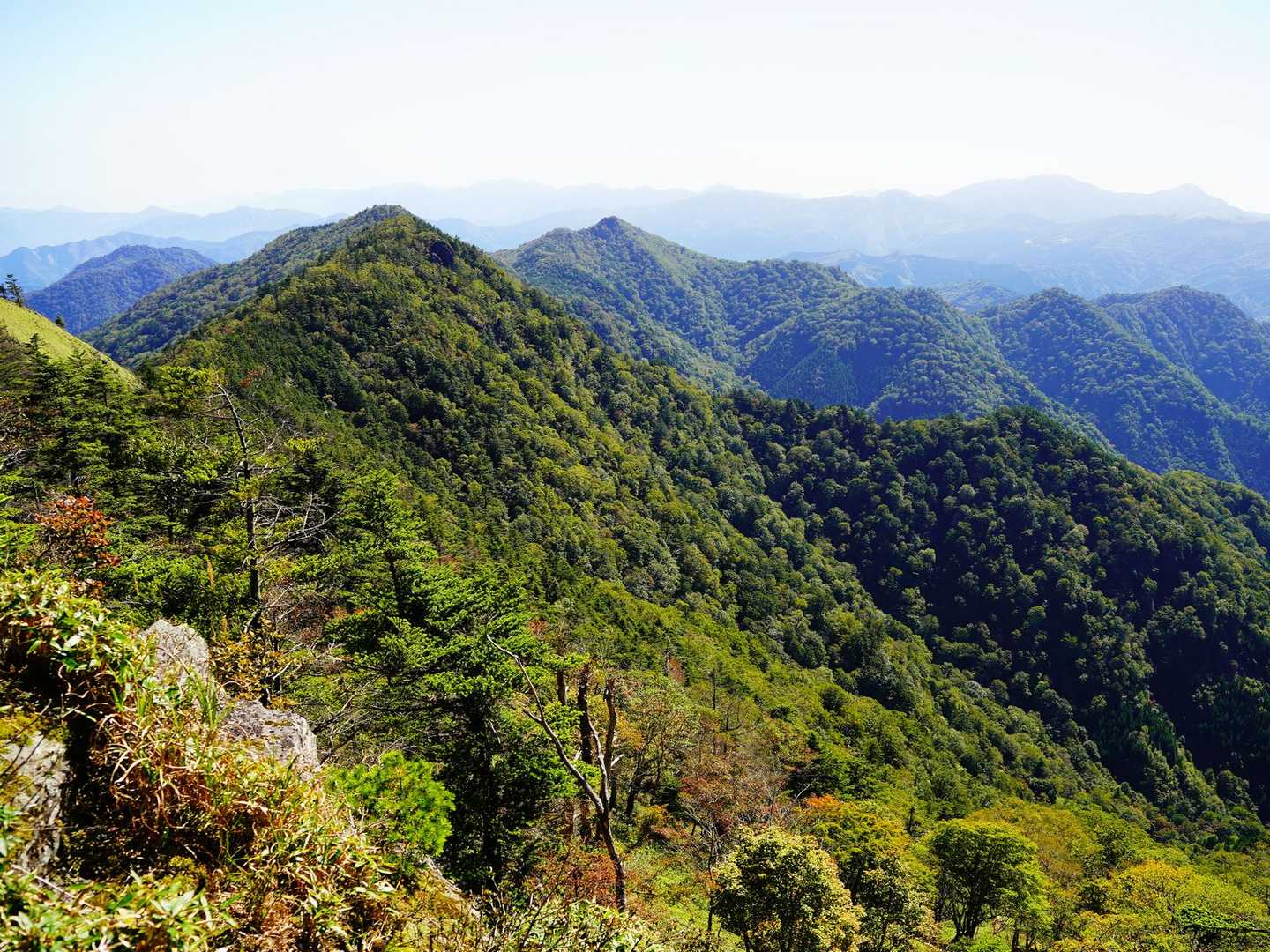 黒笠山へ続く尾根