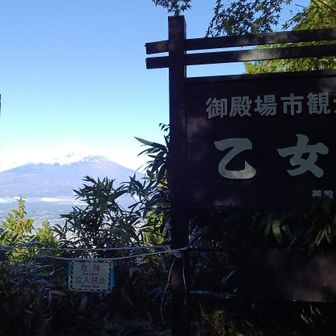 1時間10分ほどで乙女峠に到着。安物のスマホのため、富士山をとらえられず！