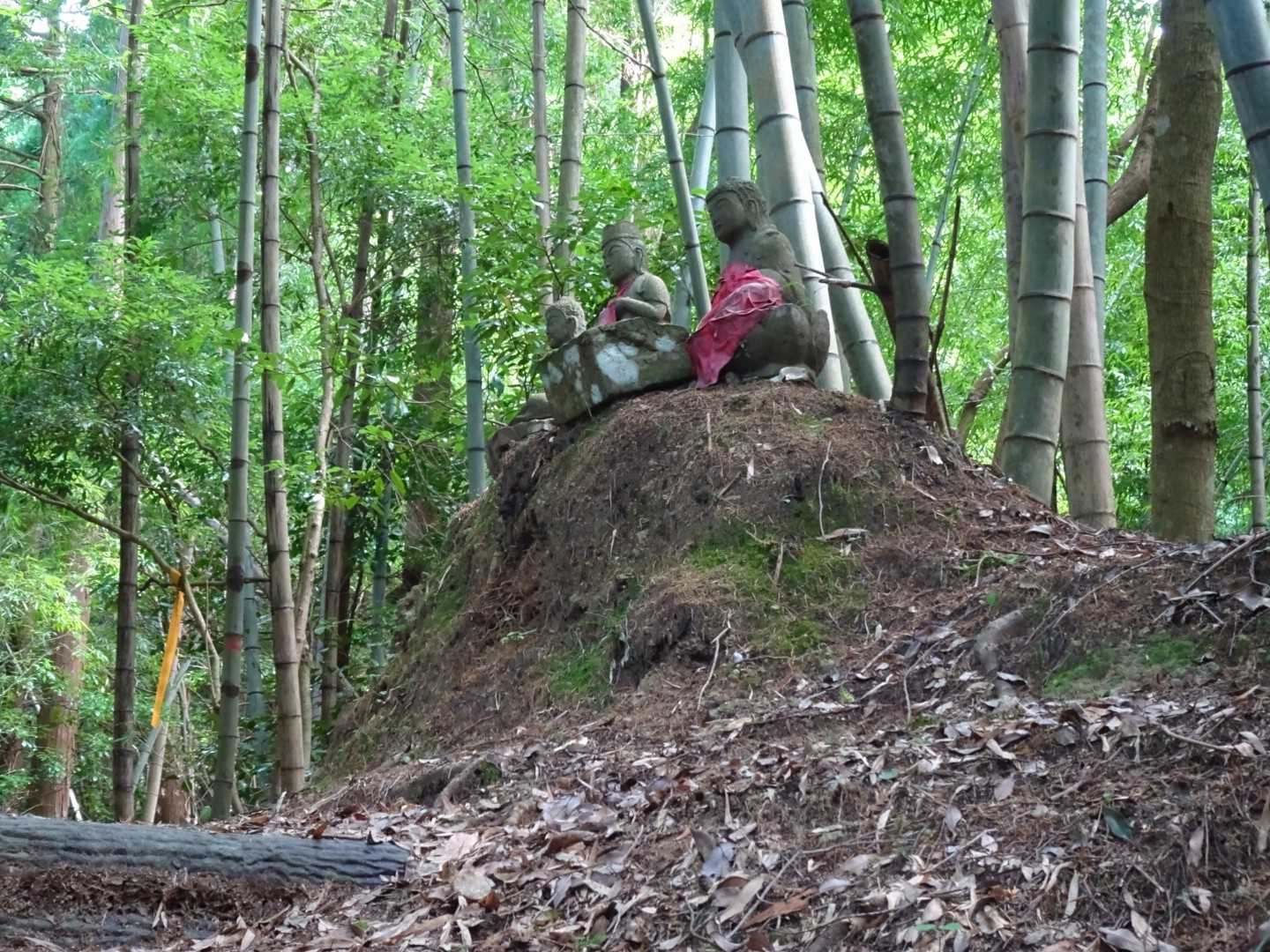見上げると石仏。。