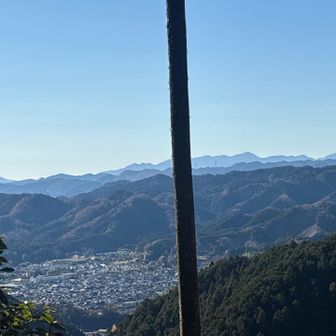 左端が大山、木に隠れてるあたりが景信山、右側の1番高い山が丹沢山やな
何度も見てる景色なので山の形で大分わかるようになって来た🤣