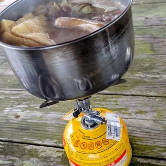 山頂鍋。食材ありがとう。