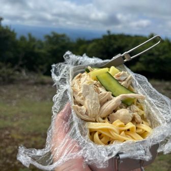本日の食事
朝茹でパスタの鶏肉とアチャールぶっかけ