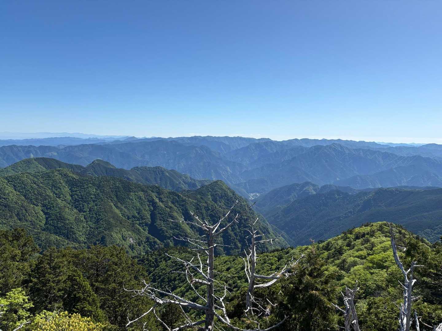 洞辻茶屋-山上ヶ岳-稲村ヶ岳-法力峠-母公堂登山口 縦走コースの写真
