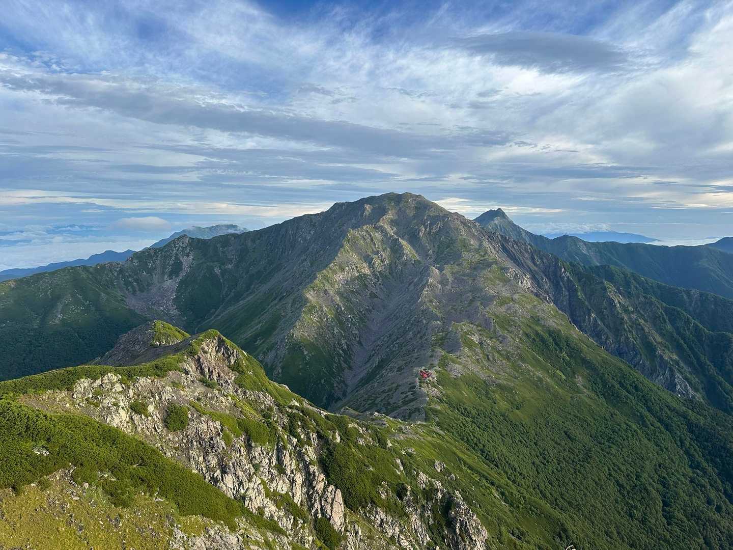 農鳥岳-農鳥岳-大門沢登山道入口-ゲート-奈良田バス停 縦走コースの写真