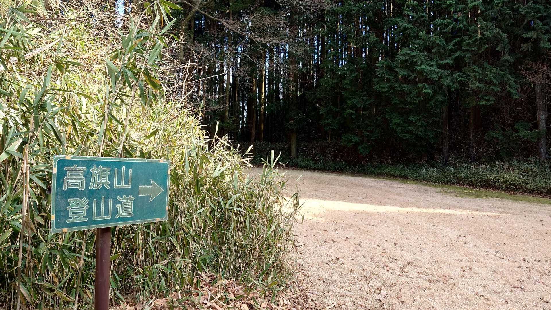 高旗山登山道の標識有り｡