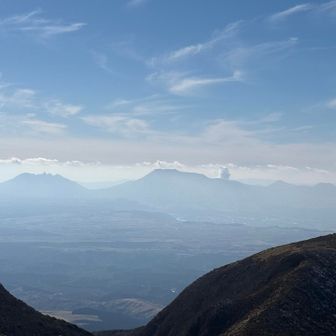山頂から阿蘇山