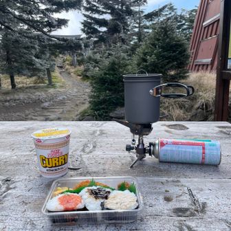 風が強くてなかなかお湯が沸かない