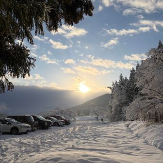 最後駐車場でご来光☀️🙏✨