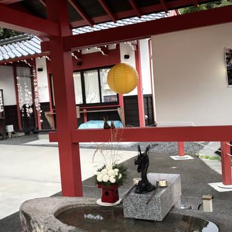 手水鉢は月見🌕仕様🎑