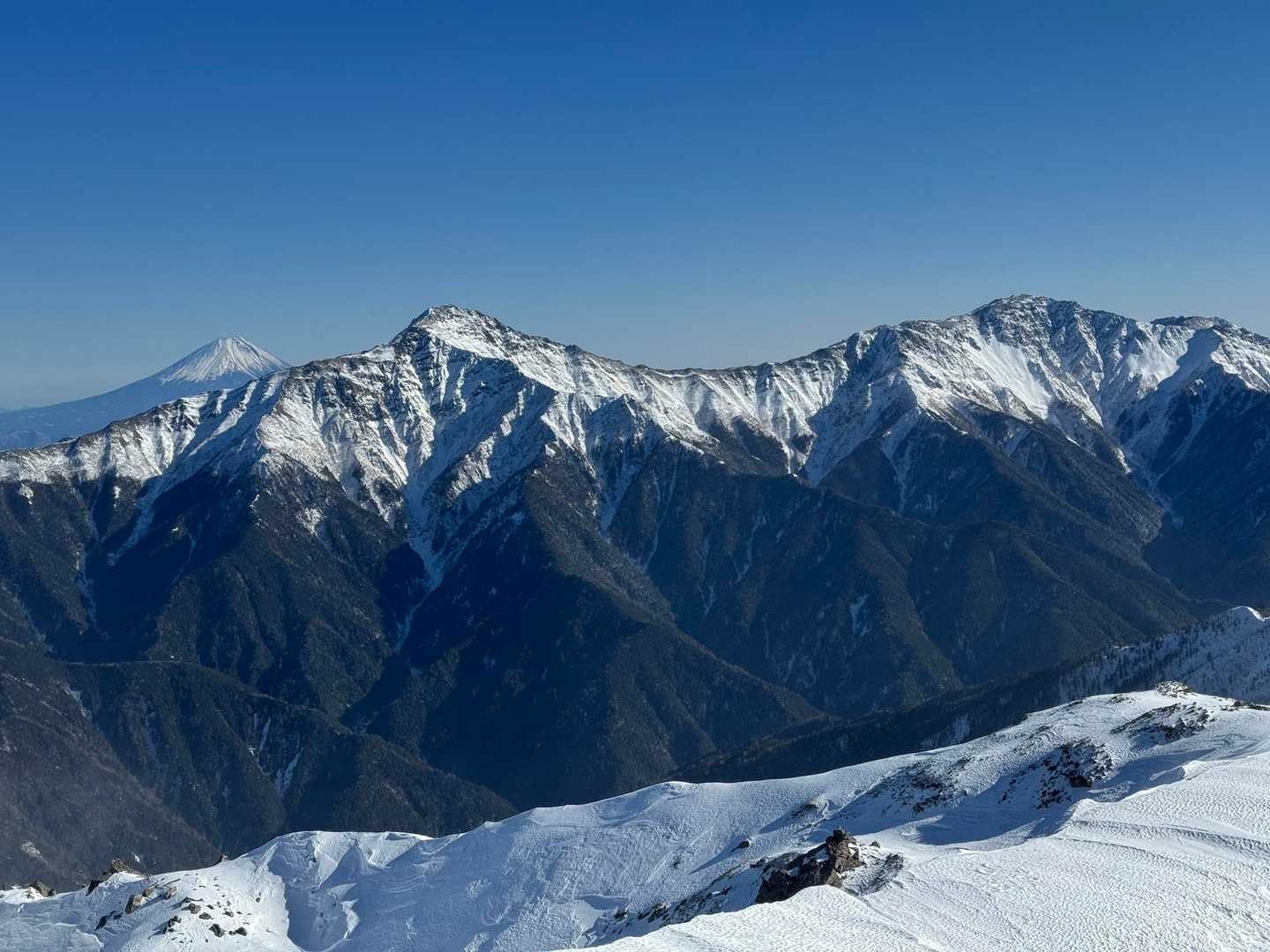目の前には、富士山🥇北岳🥈間ノ岳🥉どーんっ🤩