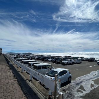 レストハウス近くにあるほぼ山頂まで行ける駐車場見たら激混みでした💦