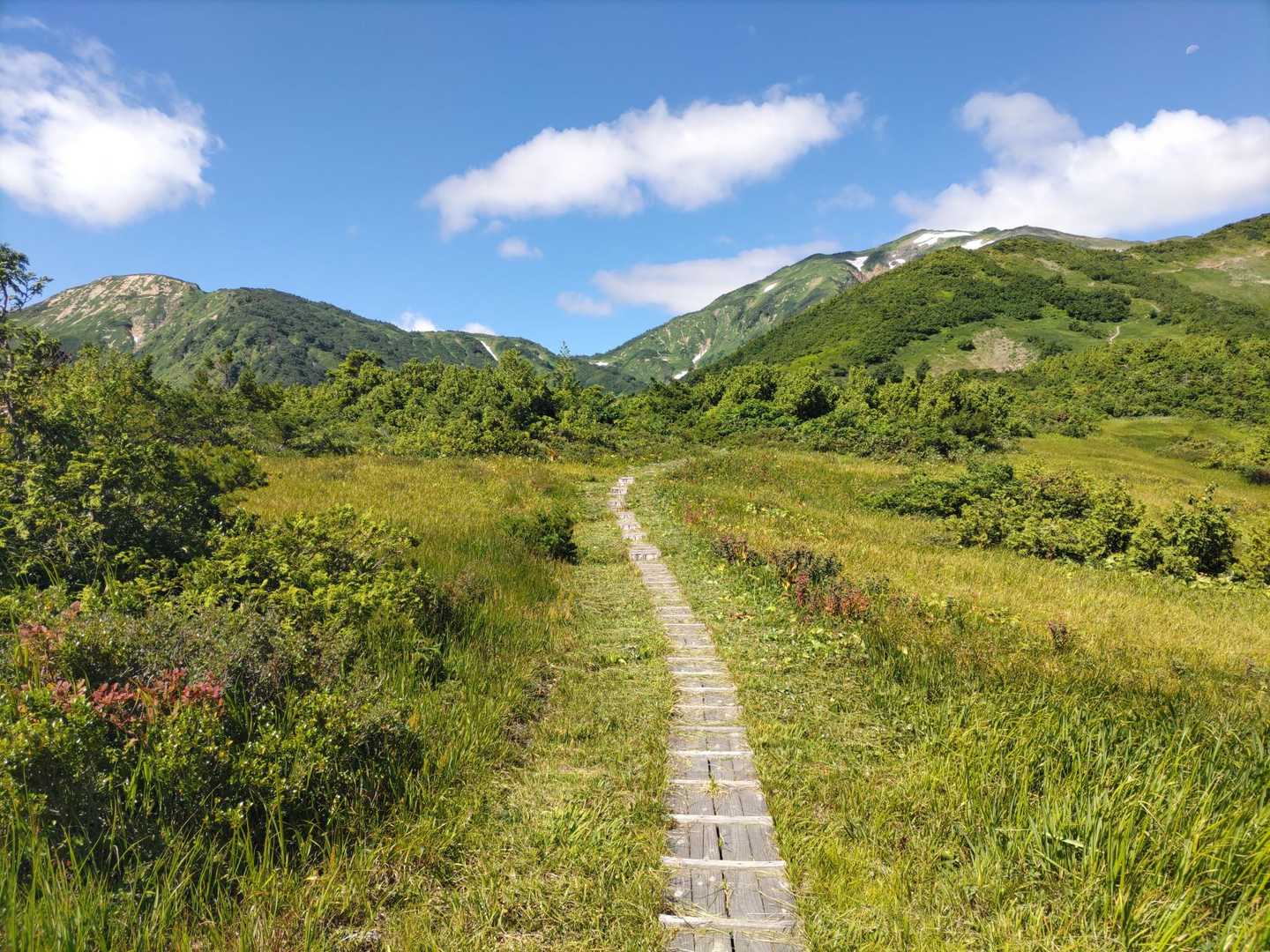 木道と湿原、山々が美しすぎる。弥陀ヶ原に匹敵しますね。