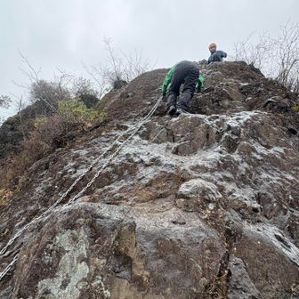 下から見るとこんな感じ、登ってるのは私よ。