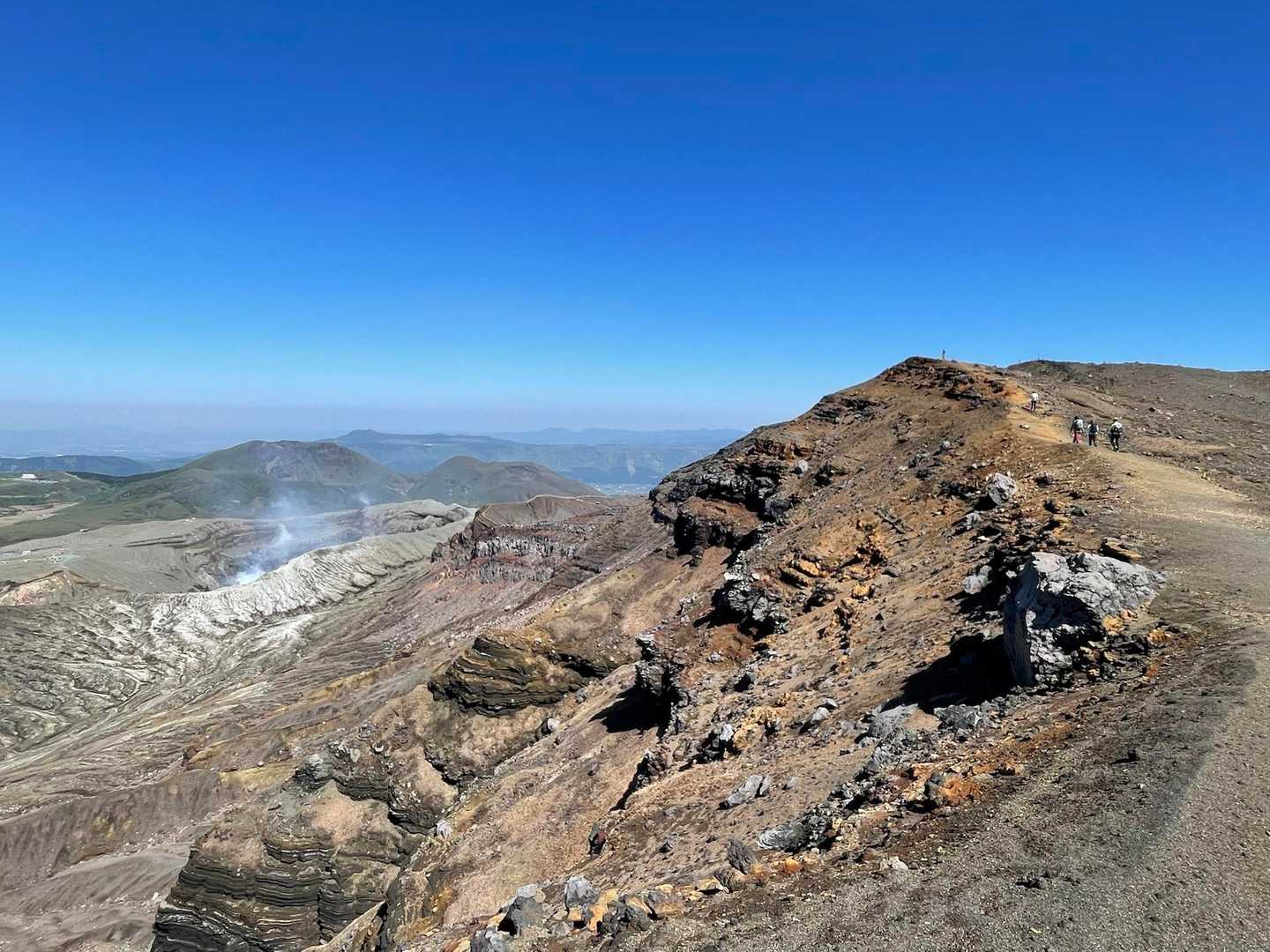 阿蘇山上ターミナル-古坊中登山口-砂千里登山口-南岳-中岳 往復コースの写真