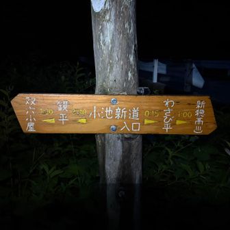 まだ暗い
ここから小池新道入口
さあ頑張るよ〜
