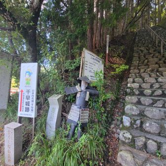 階段登って城跡へ