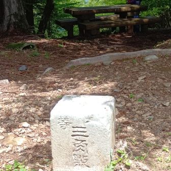 文殊岳　1040.7m
一等三角点
基準点名：竜爪山

一等三角点の奥には今日の相棒が・・・
