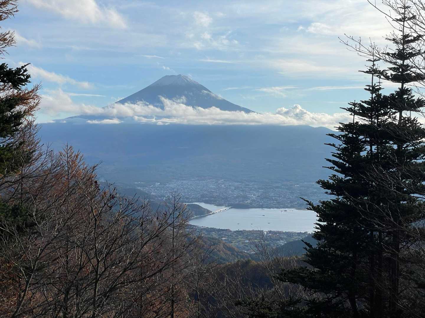 んで1つ手前のピーク辺りからがバッチリ見えた(* ｰ̀ ֊ ｰ́ )و✧