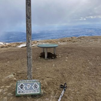 無事登頂、爆風で吹き飛ばされそう
