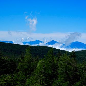 茶臼山展望台から鳳凰三山~北岳~甲斐駒ヶ岳-仙丈ヶ岳