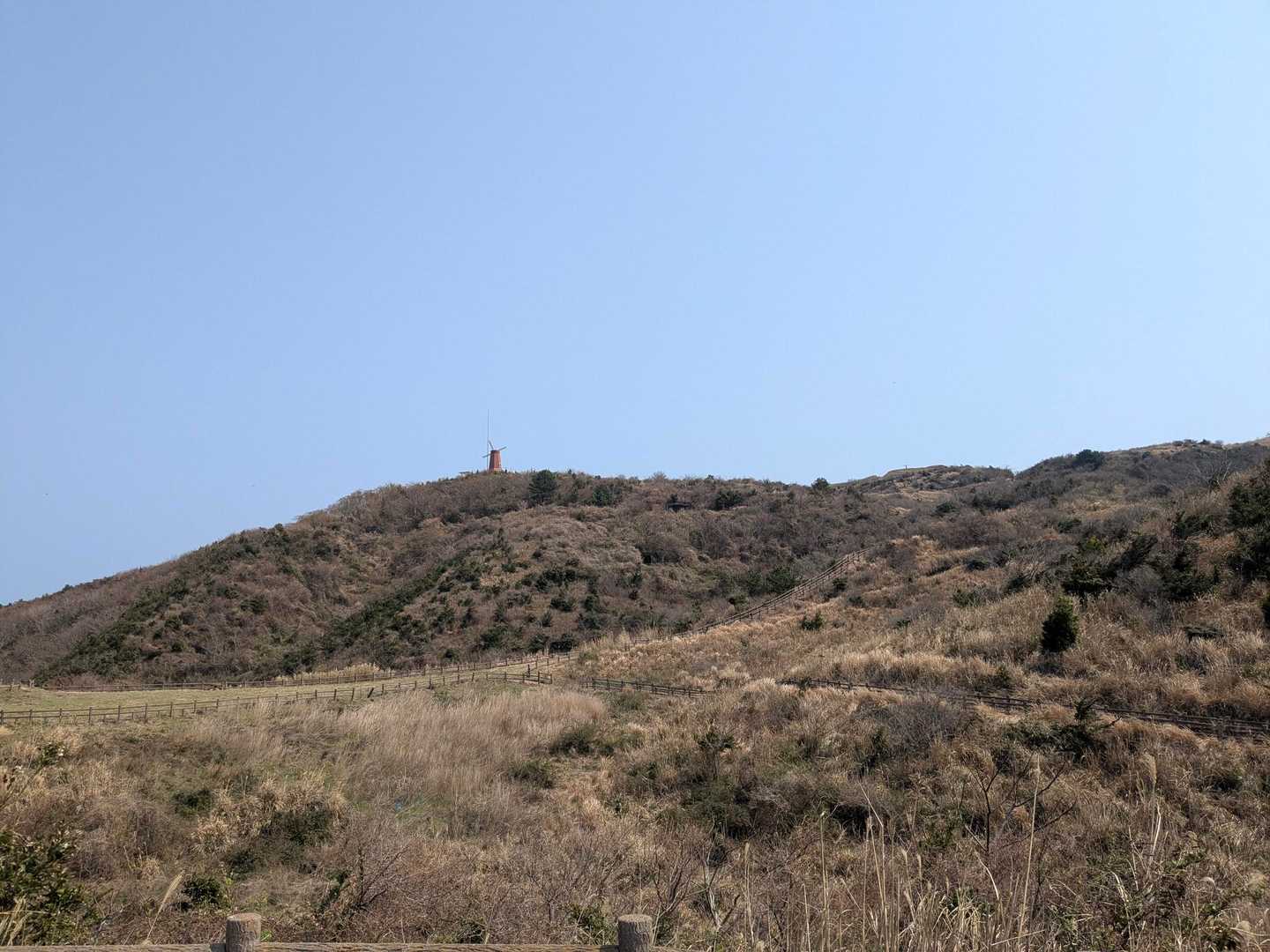 風車が見えてきた
本当はこの後、筑前大島灯台と馬蹄岩に行く予定でしたが、帰りの船に間に合わなくなりそうなのでパス👋