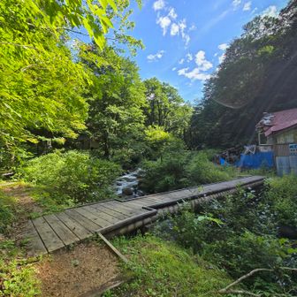 古寺鉱泉口の朝陽館
は辞めちゃったのかな
古寺山は橋を渡る、鳥原コースは左手へ
、、朝間違えた 笑