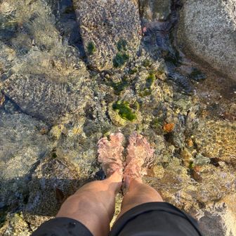 渡渉
水が痛いぐらい冷たい